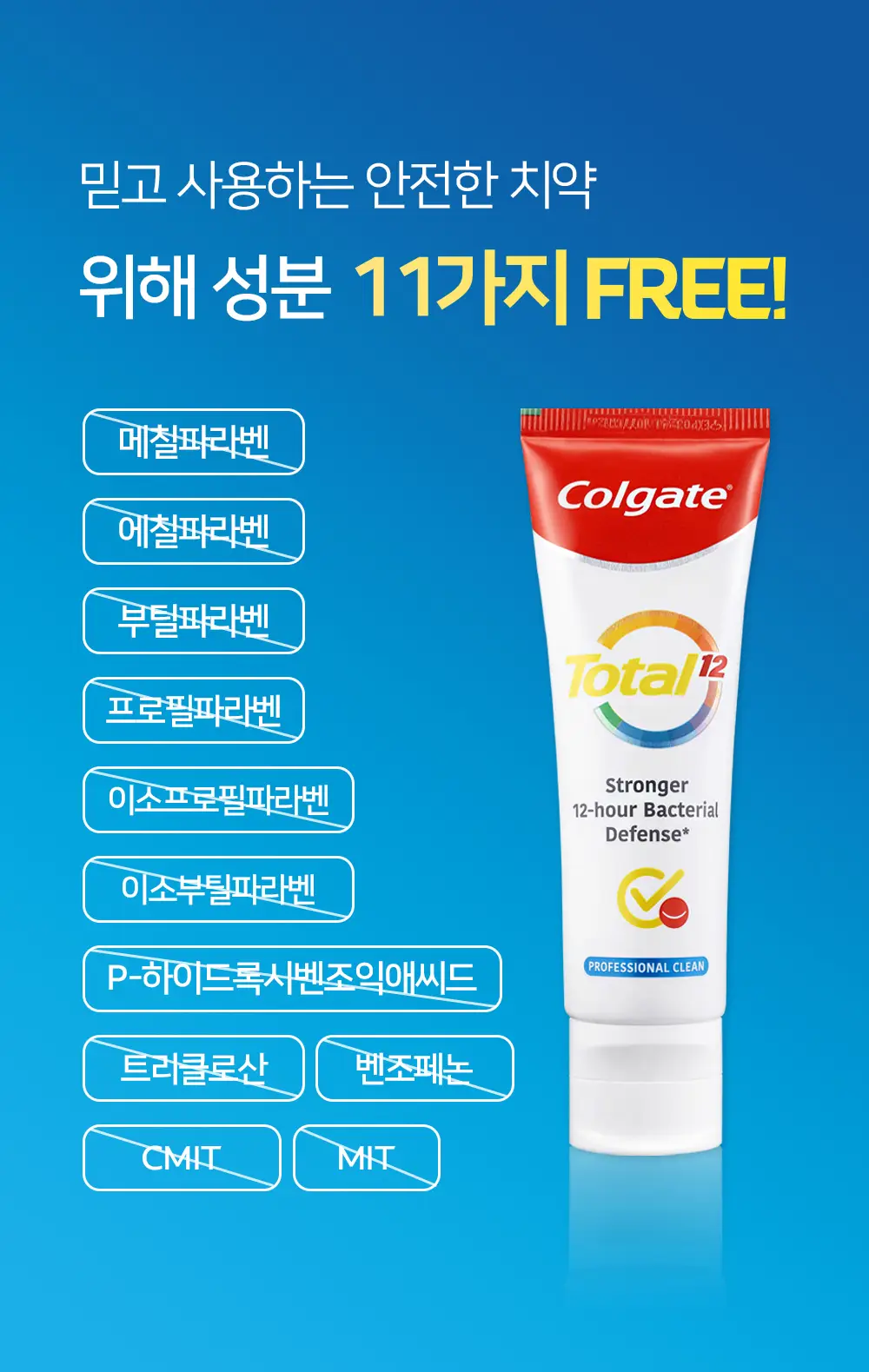 [NEW] 콜게이트 토탈 치약 프로페셔널클린 110g 상세페이지 6